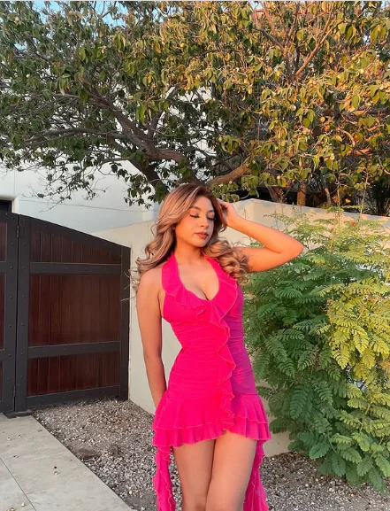 Sexy Hot Pink Halter Neck Chiffon 17th Birthday Homecoming Dress P3881 - Image 5