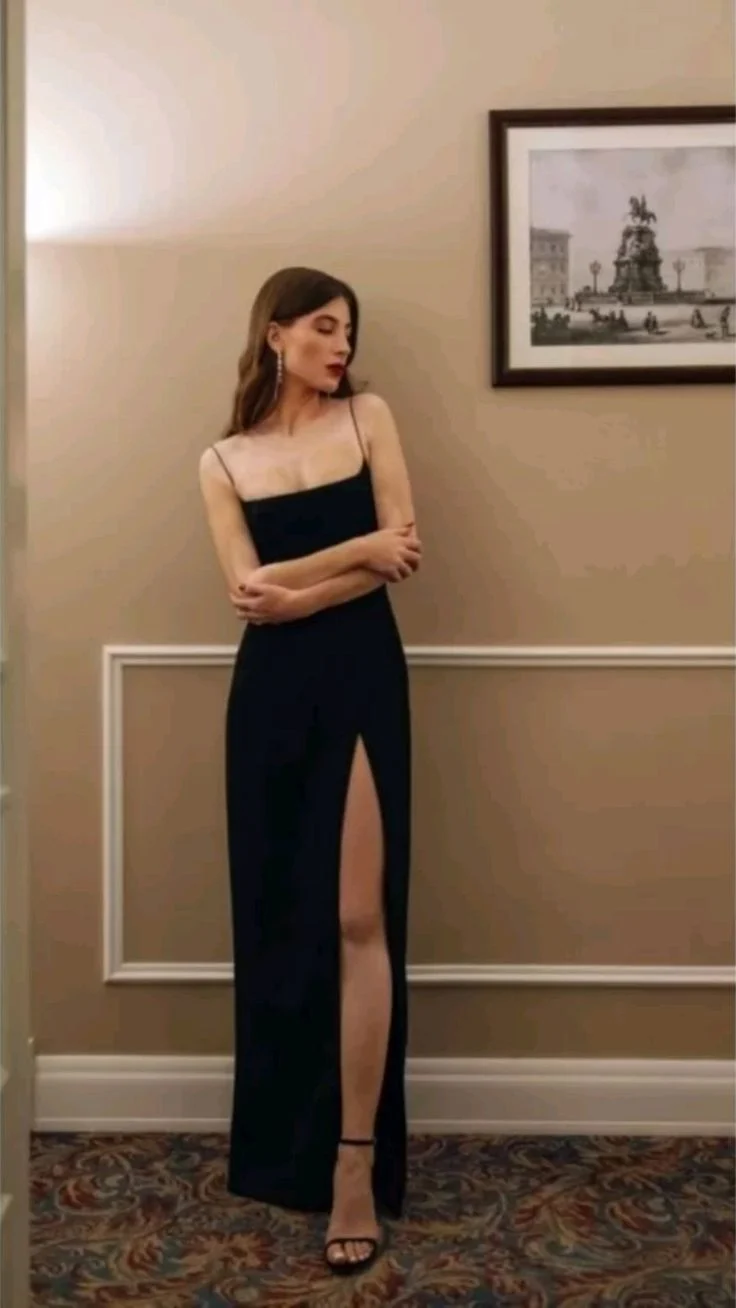 Sexy Mermaid Black Straps Prom Dress 22th Birthday Outfits P746