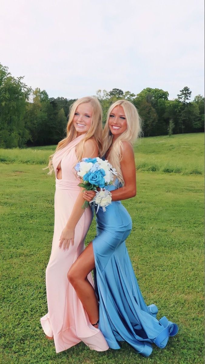 Sexy Mermaid Blue Slit Evening Prom Dress Birthday Outfits P645 - Image 2