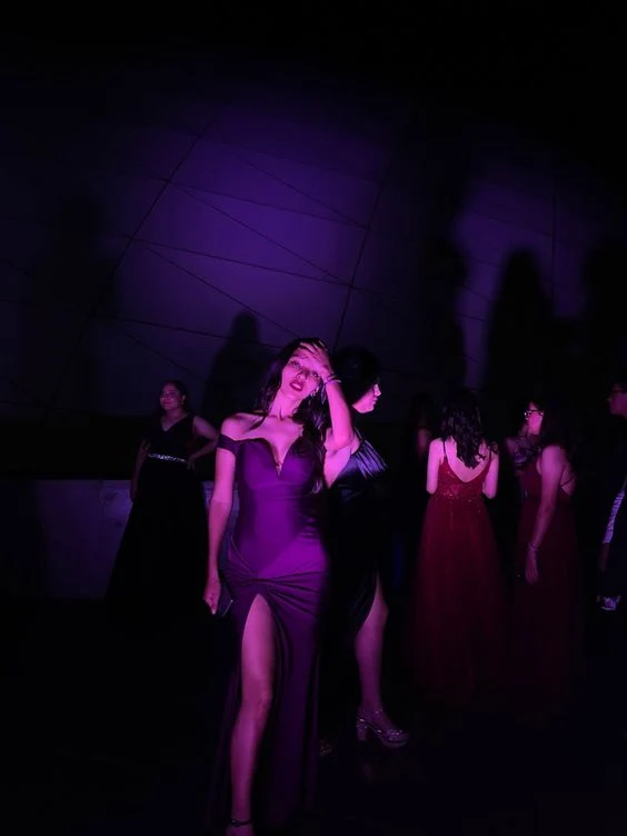 Sexy Mermaid Off The Shoulder Grape Slit Long Prom Dress P1645 - Image 3