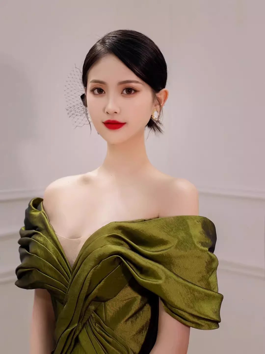 Sexy Mermaid Off The Shoulder Green Prom Dresses Satin Long Prom Gown P518 - Image 6