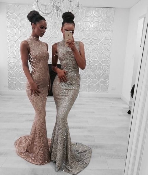 Sexy Mermaid Sequin Prom Dresses 17th Birthday Outfits P399 - Image 2