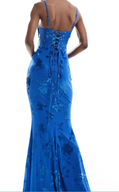 Sexy Mermaid Spaghetti Straps Royal Blue Long Evening Dress Party Dress Prom Dress P2409 - Image 3