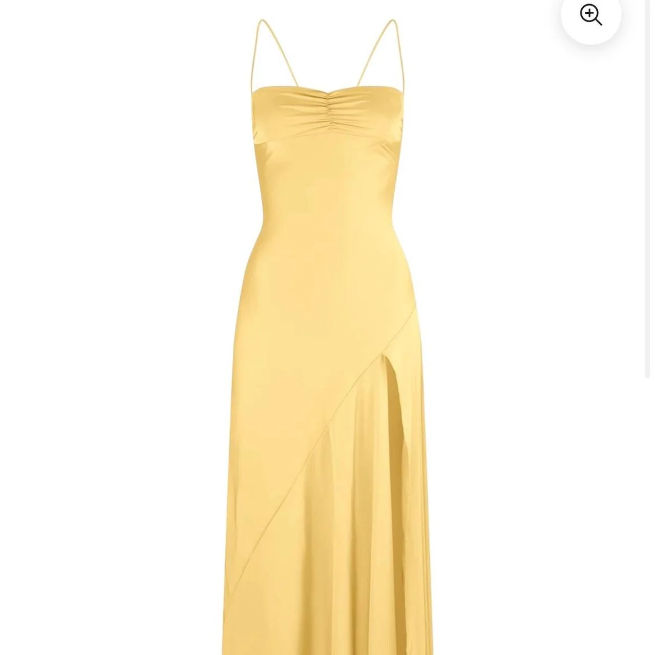 Sexy Mermaid Spaghetti Straps Sleeveless Party Dress Yellow Prom Dresses P2322 - Image 3