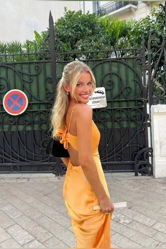 Sexy Mermaid Spaghetti Straps Yellow Long Prom Dress 1685 - Image 4