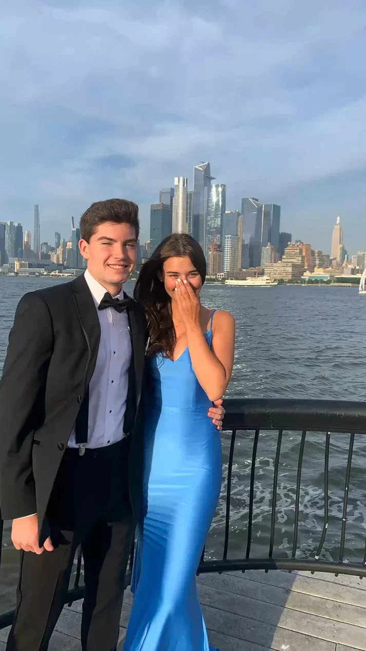 Sexy Mermaid Straps Neckline Backless Blue Long Prom Dress P1626 - Image 5