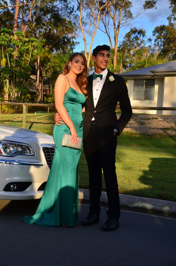 Sexy Mermaid Straps Dark Green Backless Prom Dresses Evening Dress P1994 - Image 3