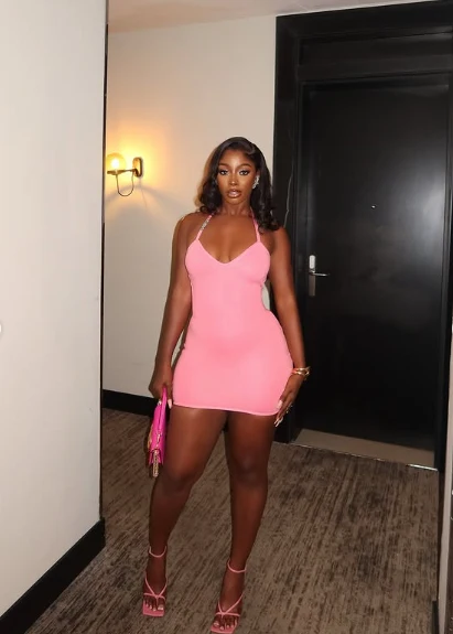 Sexy Pink Halter Neck Slim Fit Hip 21st Birthday Homecoming Dress P3888 - Image 2