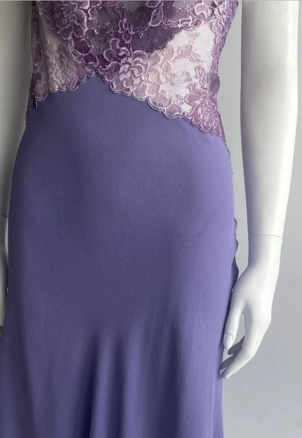 Sexy Purple Spaghetti Strap Lace Mermaid Chiffon Prom Dress Evening Dress P4849 - Image 6