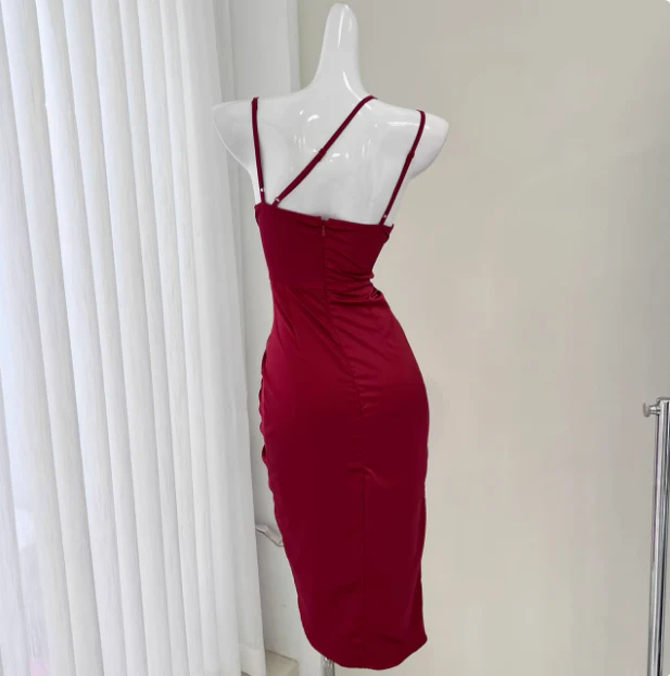 Sexy Satin Halter Waist Print Mermaid Homecoming Dress P3539 - Image 2