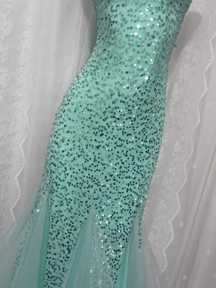 Sexy Sequined Strapless Mesh Mermaid Prom Dress P3460 - Image 3