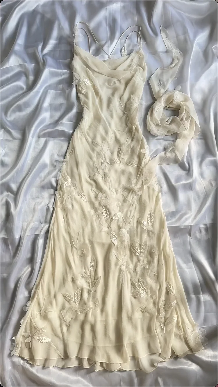 Sexy Sheath Straps Chiffon champagne Long Prom Dresses P1765 - Image 4