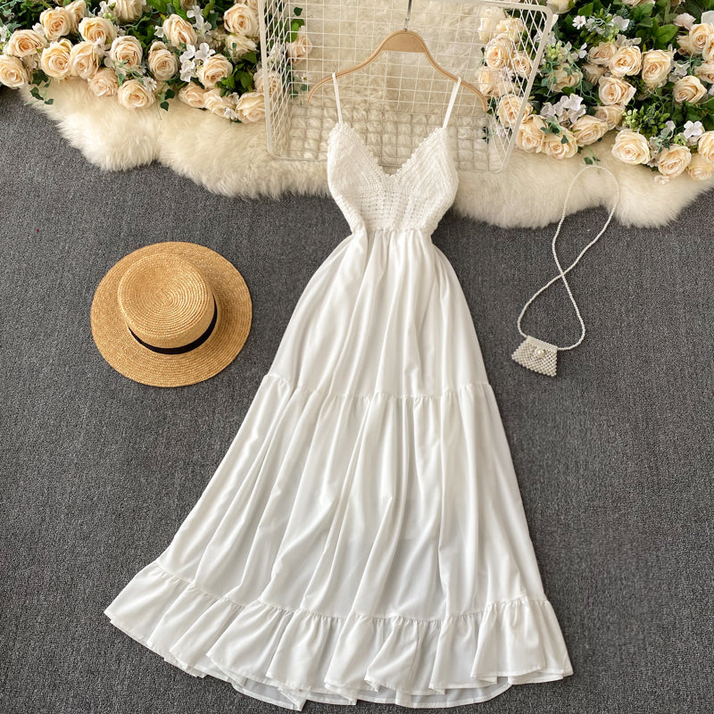 Sexy Spaghetti Straps Backless Lace White Dress Summer Women Holiday Dress P216 - Image 5