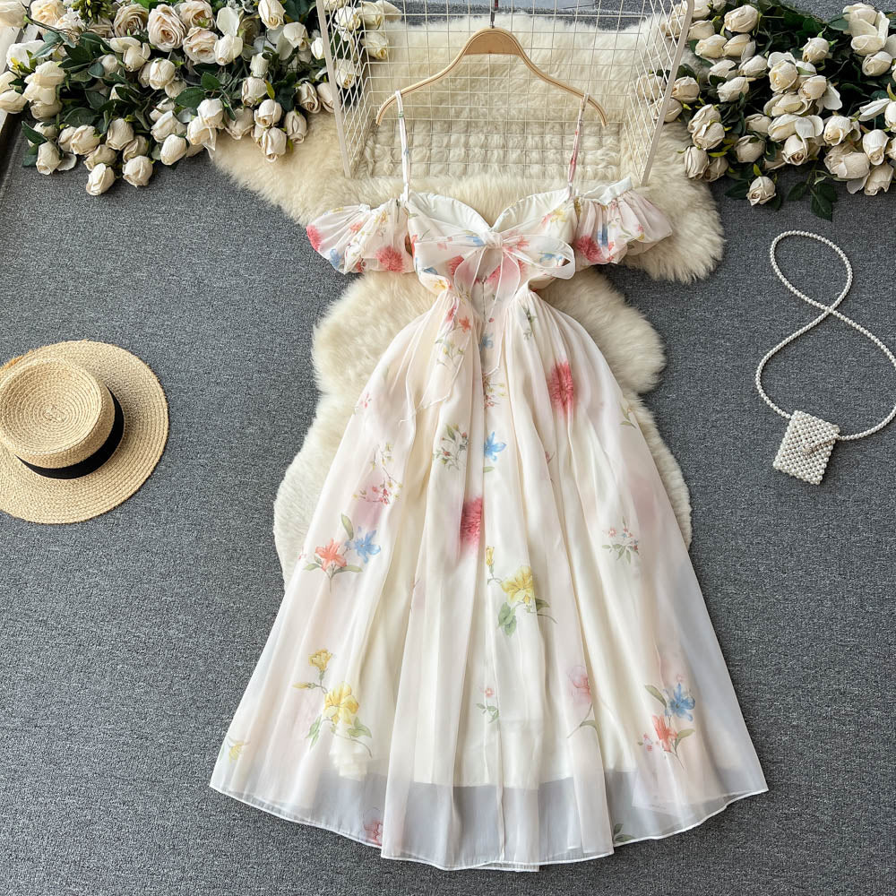 Sexy Spaghetti Straps Floral Dress Women Holiday Dress P195 - Image 2
