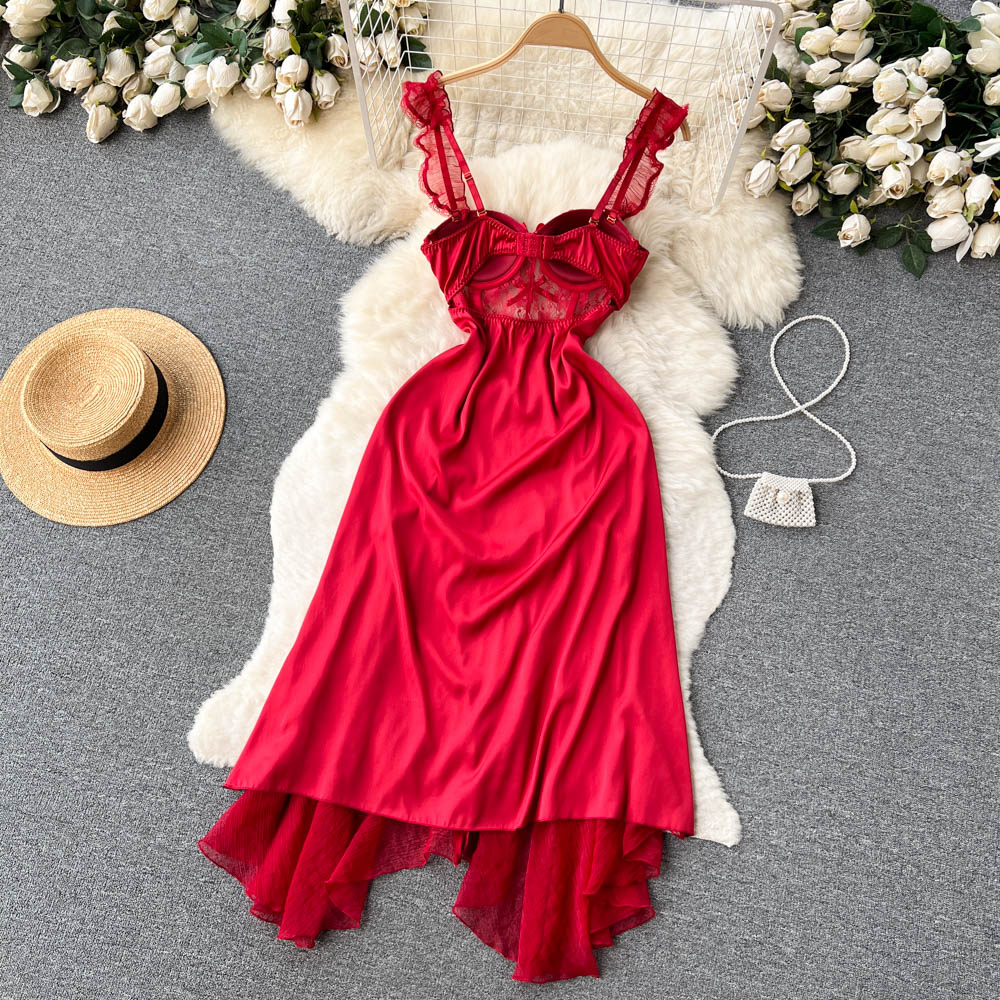 Sexy Spaghetti Straps Hot Lace Dress Women Holiday Dress P202 - Image 2