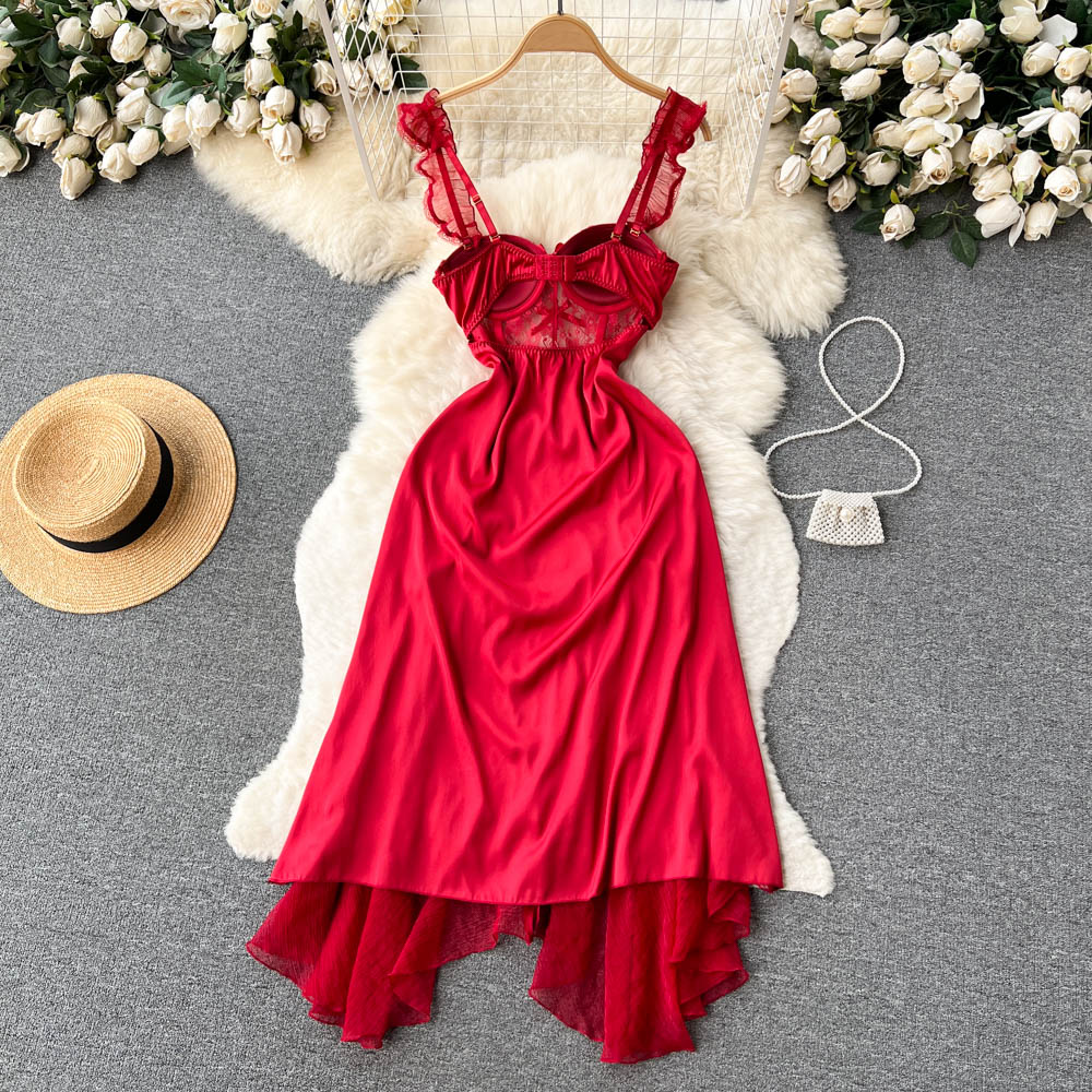 Sexy Spaghetti Straps Hot Lace Dress Women Holiday Dress P202 - Image 3
