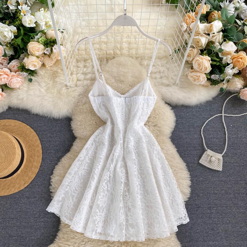 Sexy Spaghetti Straps Lace Short Dress Women Holiday Dress P198 - Image 5