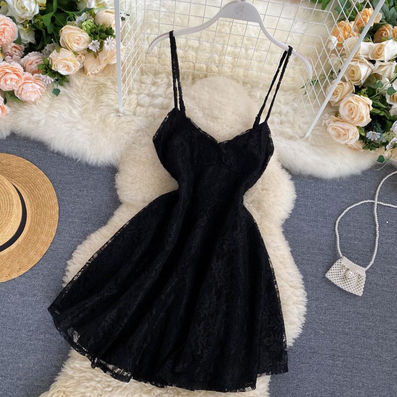 Sexy Spaghetti Straps Lace Short Dress Women Holiday Dress P198 - Image 6
