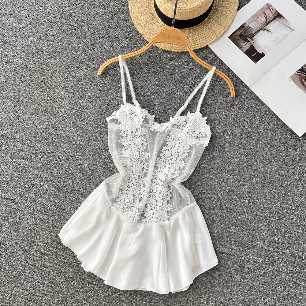 Sexy Spaghetti Straps Summer Short Lace Dress Women Holiday Dress P189 - Image 2