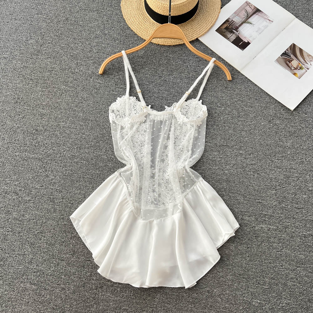 Sexy Spaghetti Straps Summer Short Lace Dress Women Holiday Dress P189 - Image 3