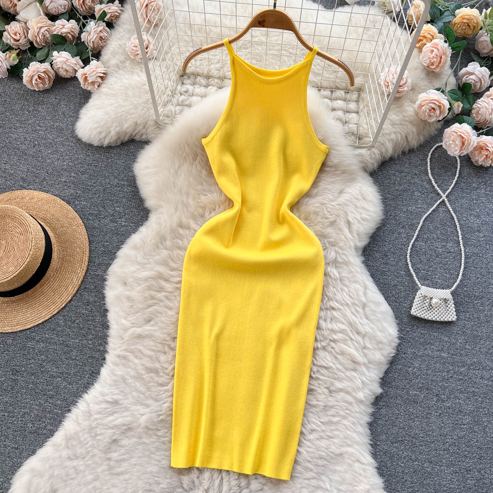 Sexy Spaghetti Straps Tight Knit Dress Women Holiday Dress P172 - Image 3