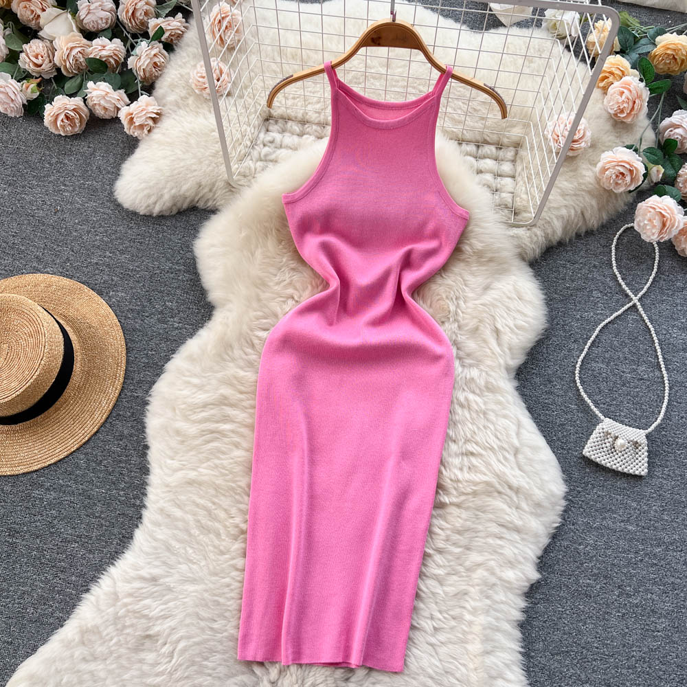 Sexy Spaghetti Straps Tight Knit Dress Women Holiday Dress P172 - Image 7