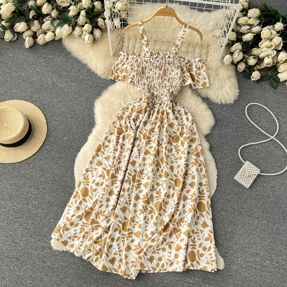 Sexy Straps Summer Dress Women Floral Holiday Dress P163 - Image 5