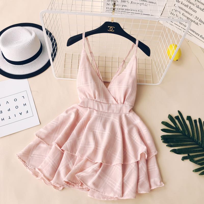 Sexy Straps Summer Short Dress Women Holiday Dress P164 - Image 2