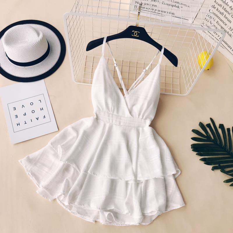 Sexy Straps Summer Short Dress Women Holiday Dress P164 - Image 4