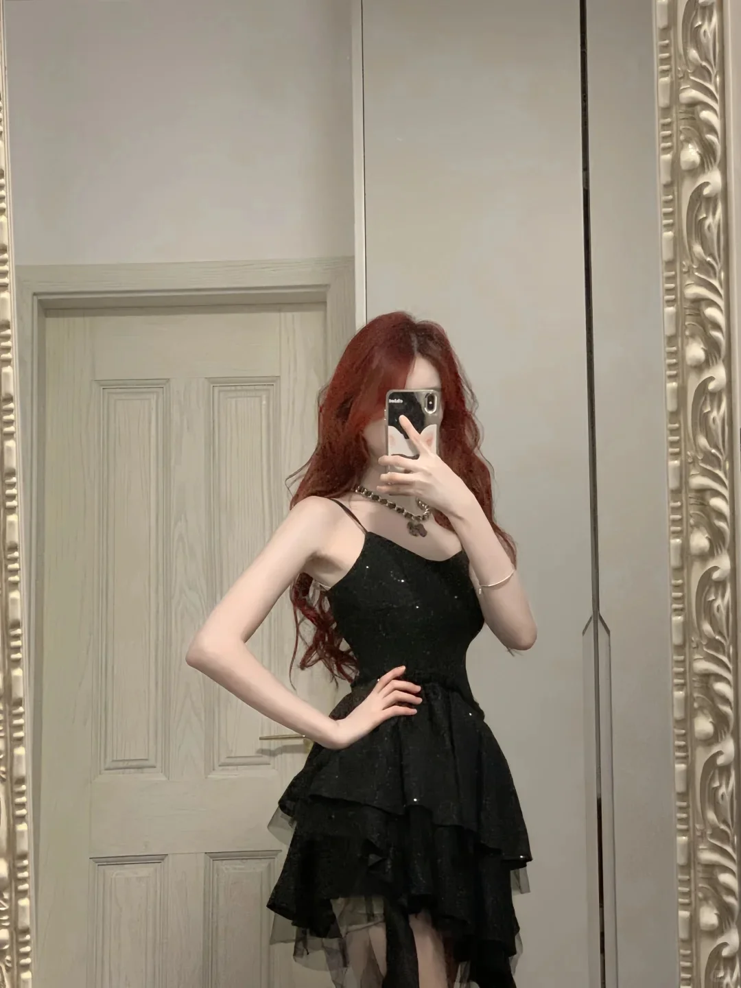 Shiny Black Spaghetti Strap Sequined Tulle Irregular Skirt 17th Birthday Homecoming Dress P3573 - Image 3