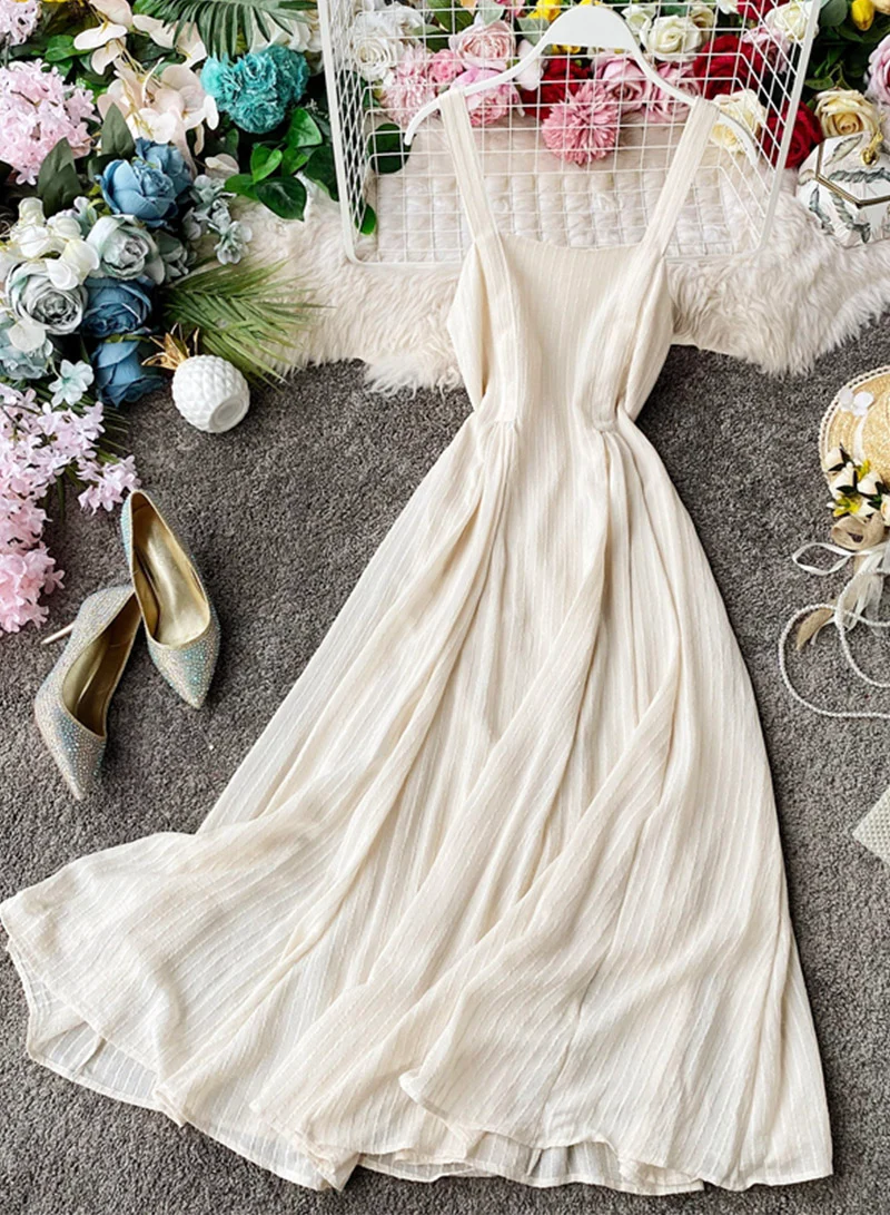 Simple A line backless dress fashion girl dress 041 - Image 7