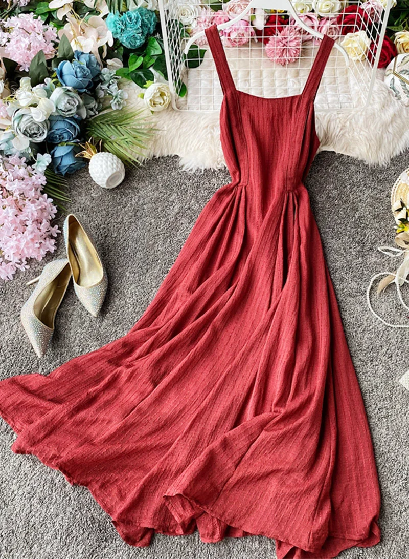 Simple A line backless dress fashion girl dress 041 - Image 8