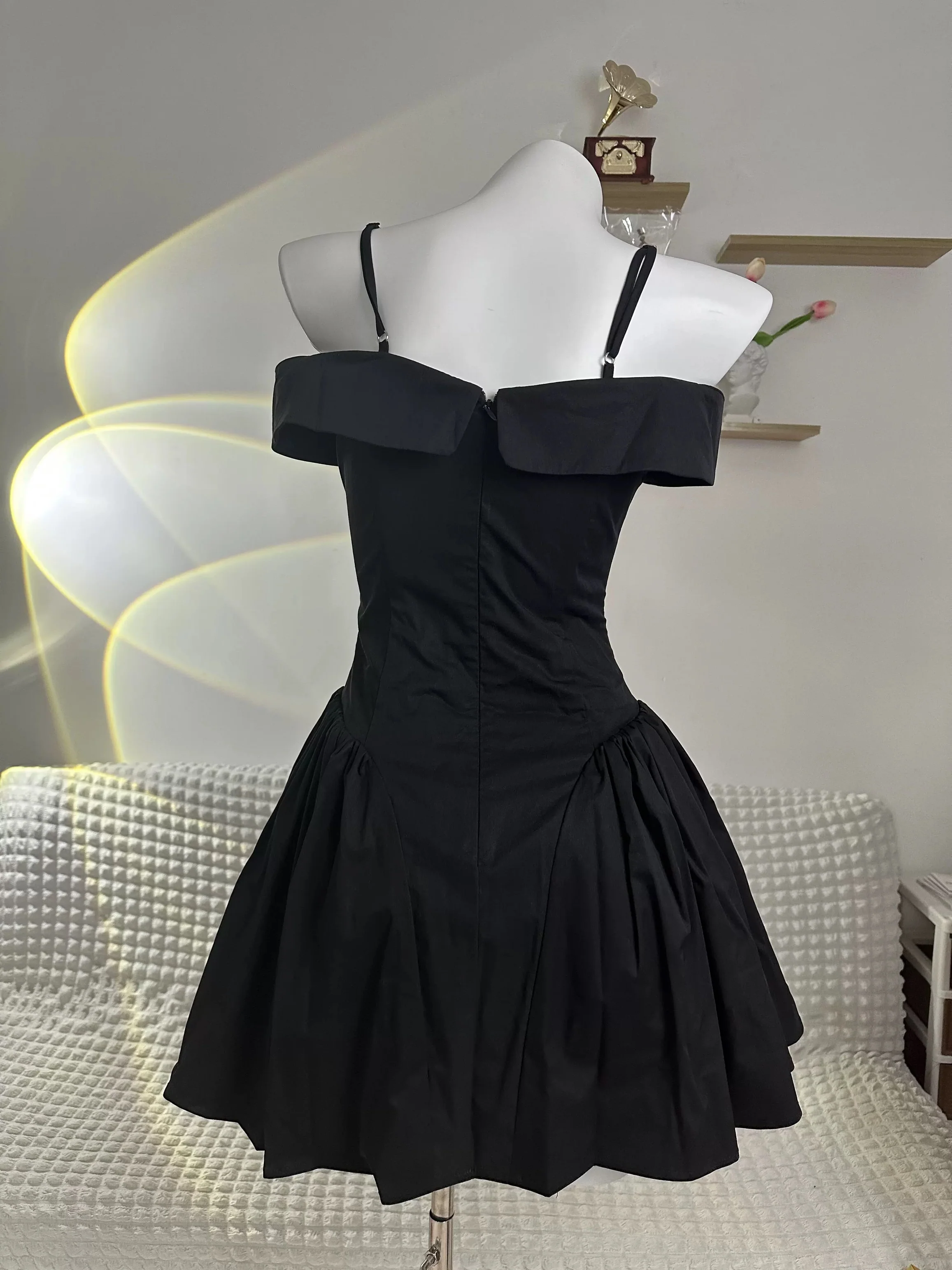 simple a line black off the shoulder homecoming dress 18th birthday outfits P2167 - Image 2