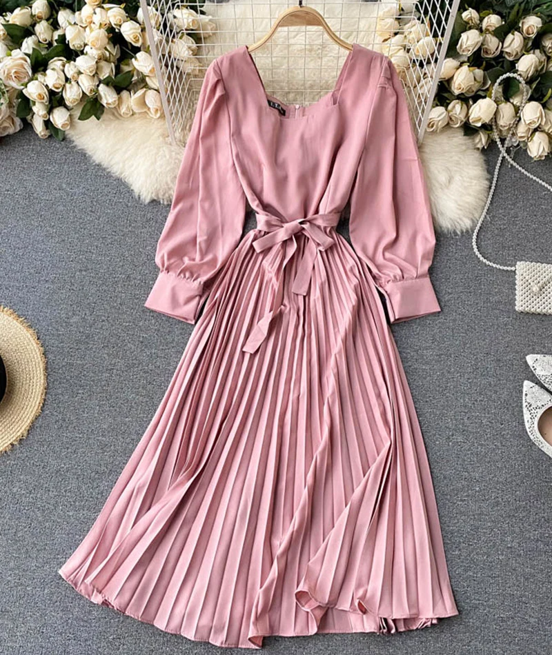 Simple A Line Long Sleeve Dress P294 - Image 2