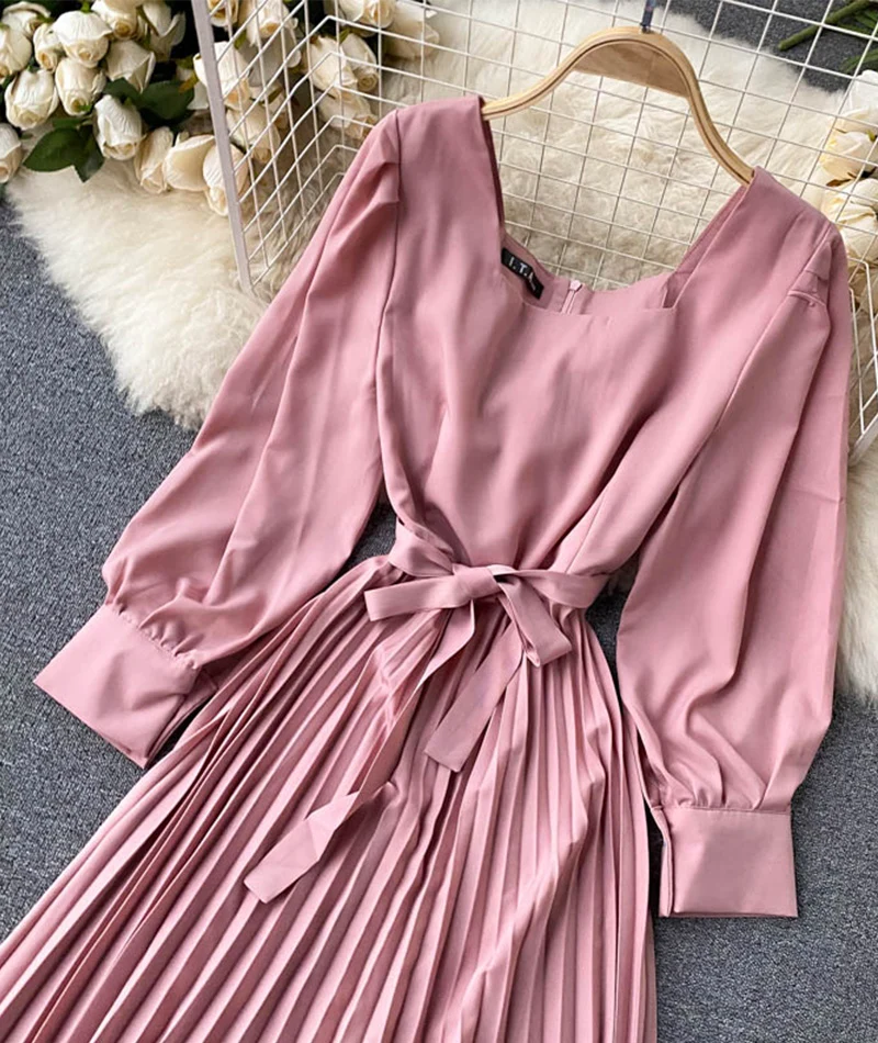 Simple A Line Long Sleeve Dress P294 - Image 3