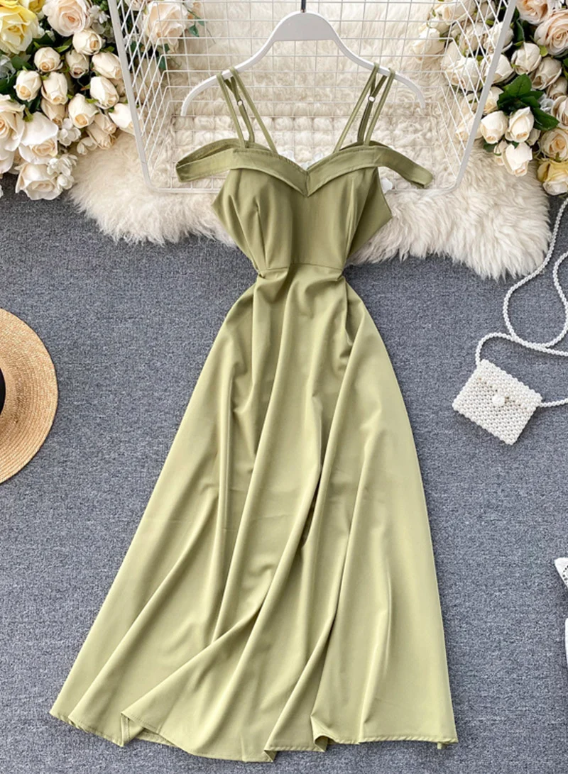 Simple A line off shoulder dress fashion dress 046 - Image 10