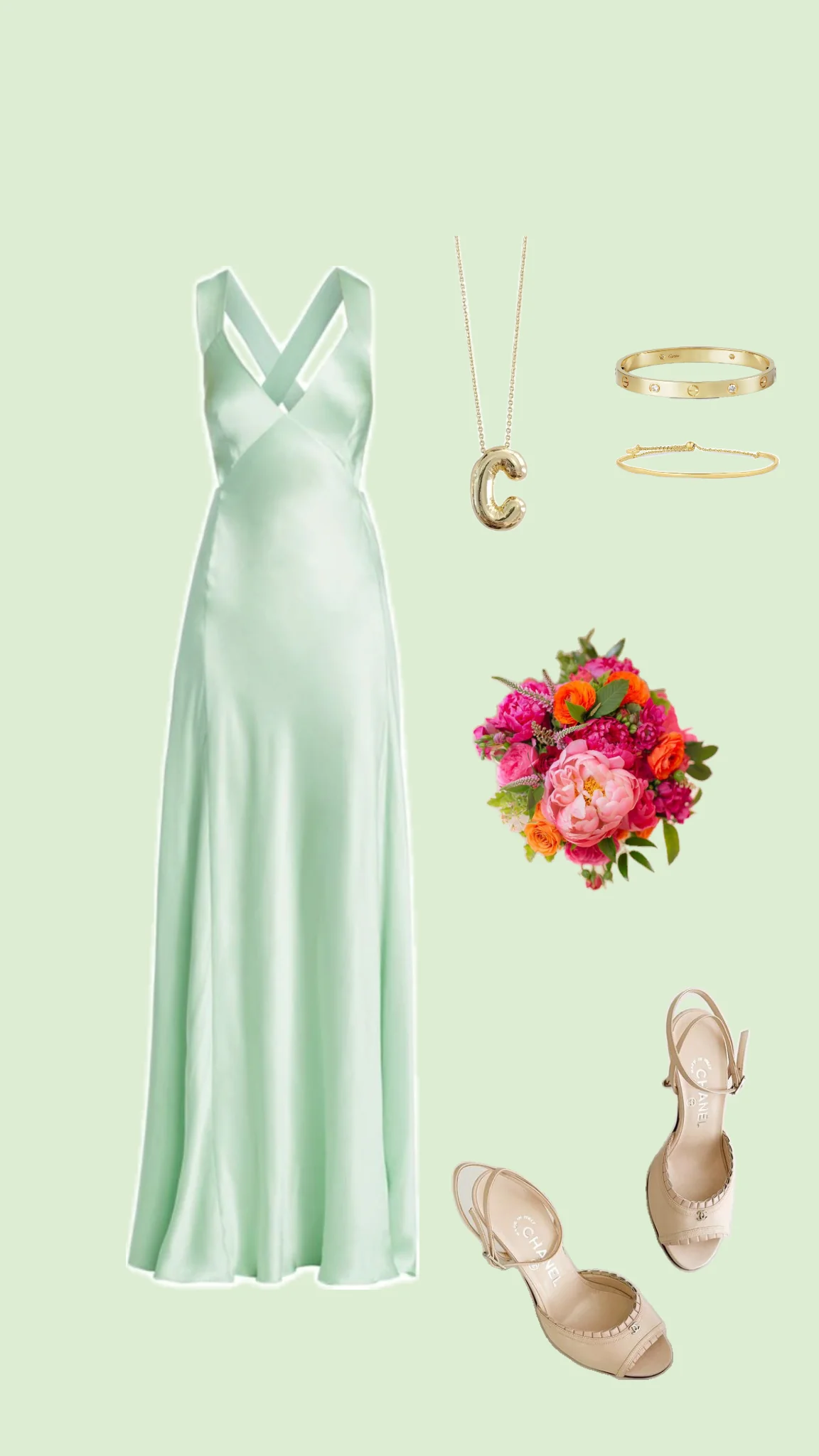 Simple A Line Straps Mint Green Long Prom Dresses P1800 - Image 4