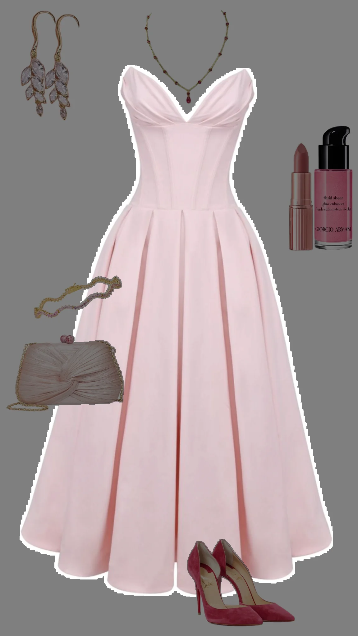 Simple A line Sweetheart Pink Satin Evening Party Dress Prom Dresses P2470 - Image 2