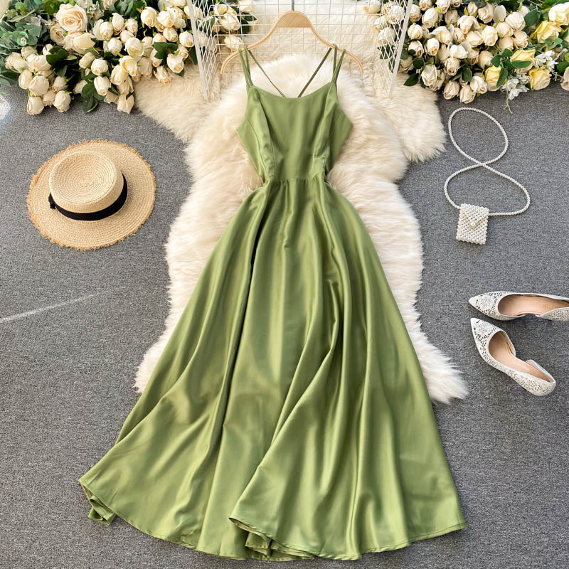 simple backless short summer women's dress P121 - Image 3