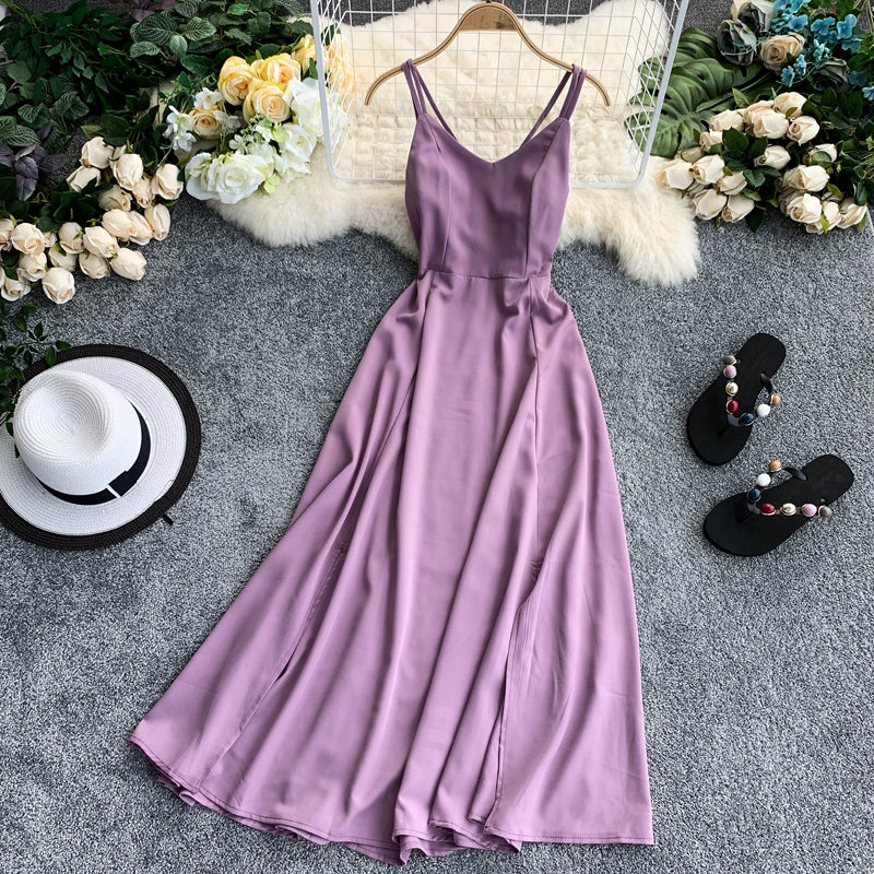 simple backless short summer women's dress P199 - Image 7
