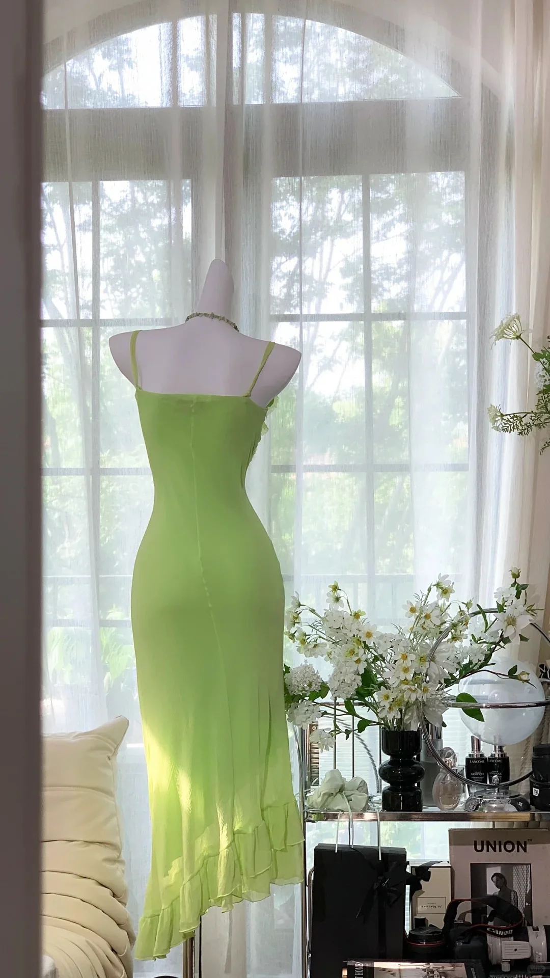 Simple Green Chiffon Mermaid Irregular Skirt Prom Dress P3257 - Image 5