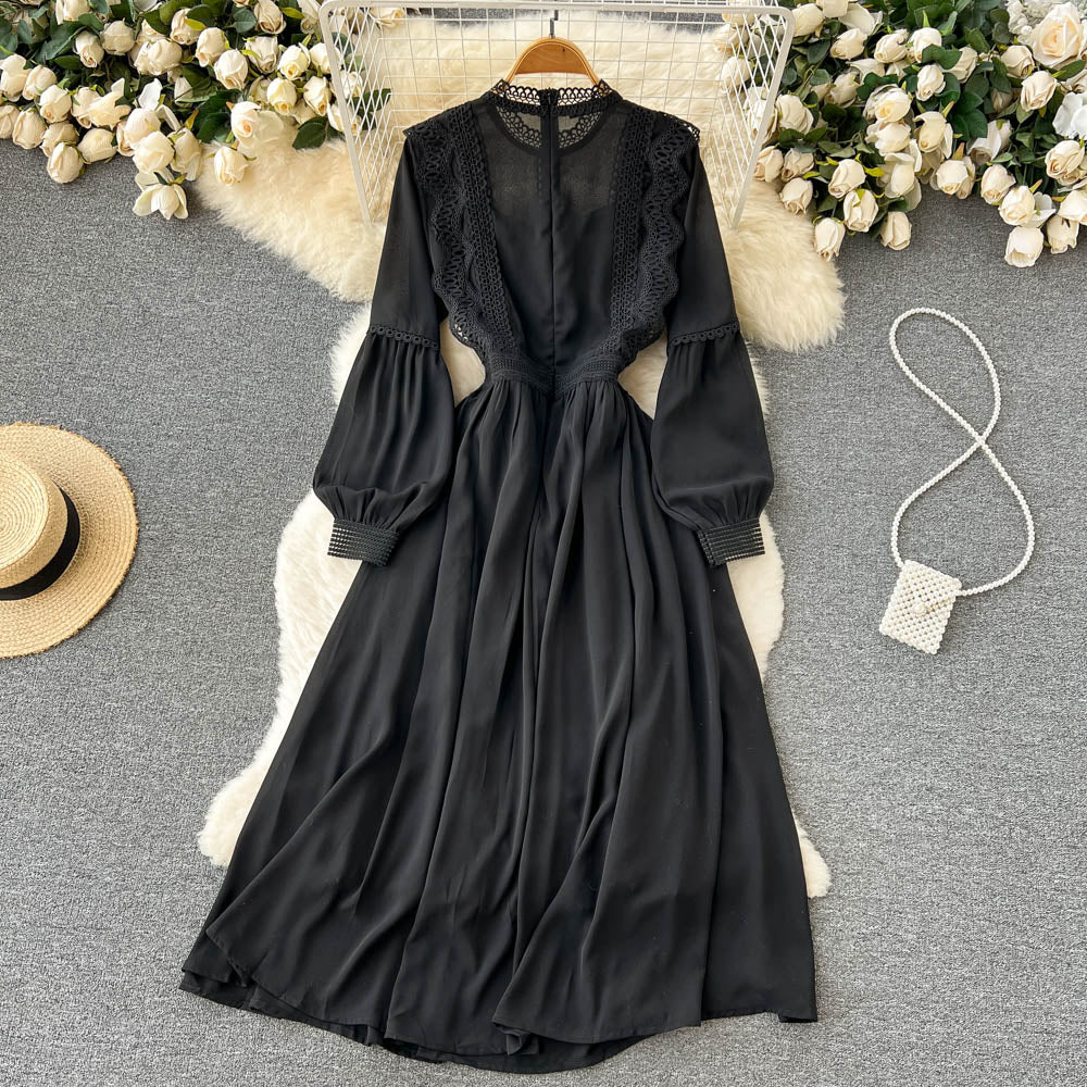 simple long sleeves chiffon summer women's dress P114 - Image 2