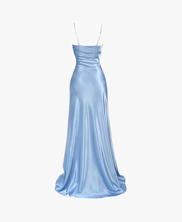 Simple Mermaid Floor Length Prom Dress With Slit 22th Birthday Outfit P1387 - Image 2