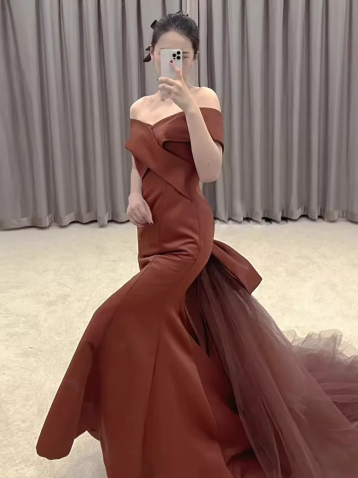 Simple Mermaid Long Brown Prom Dresses Long Prom Gown P953 - Image 2