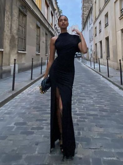 Simple Mermaid One Shoulder Long Black Prom Dress P595 - Image 2