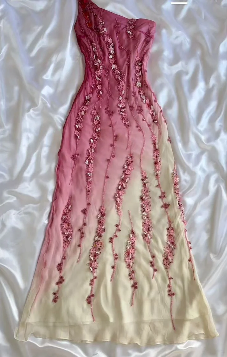 Simple Mermaid Prom Gown With Beads One Shoulder Prom Dress For Teens P1848 - Image 7