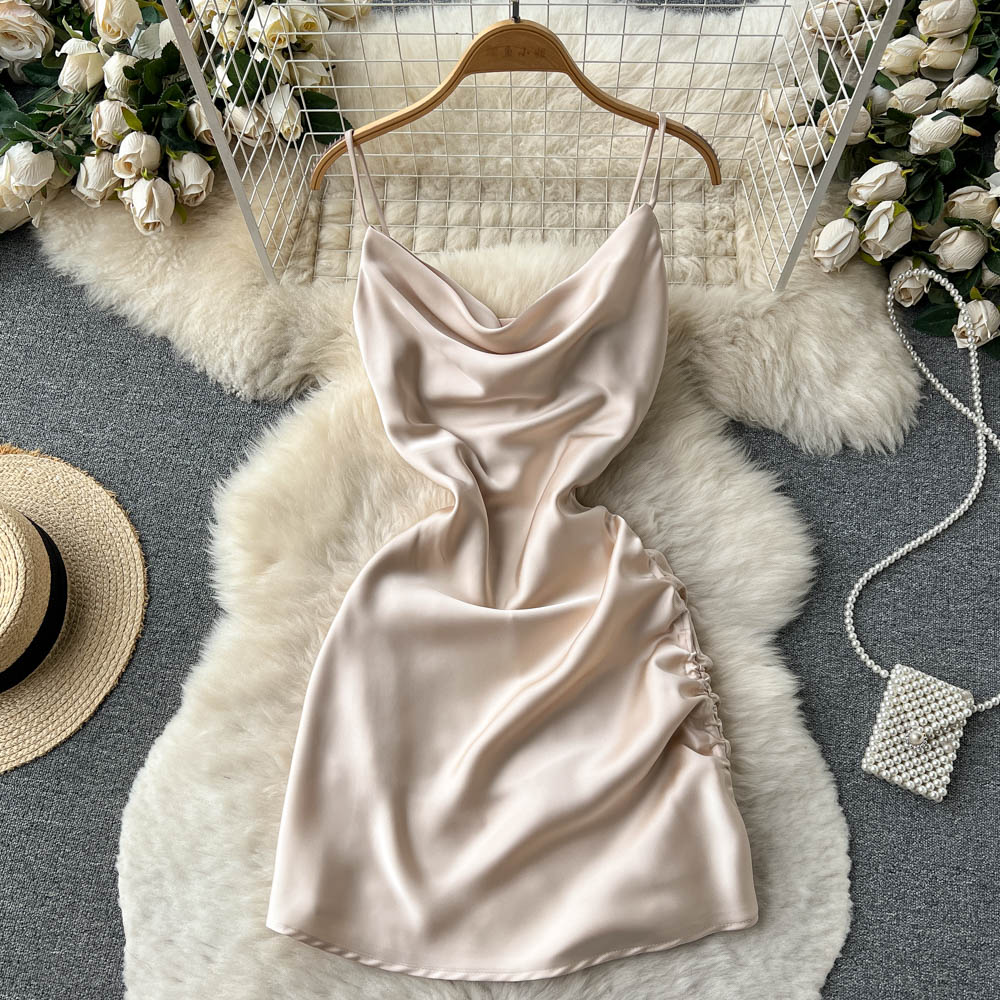 Simple Satin Short Dress, Fashion Dress P270 - Image 9