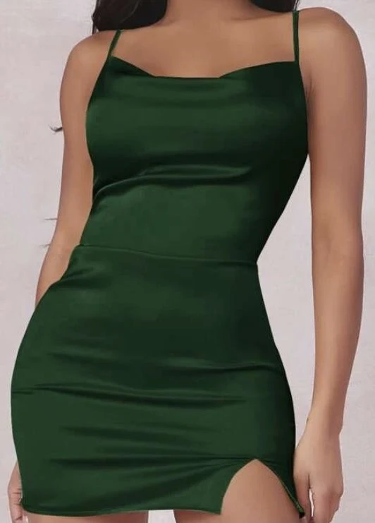 Simple Sheath Dark Green 18th Birthday Dresses Birthday Outfits P1352