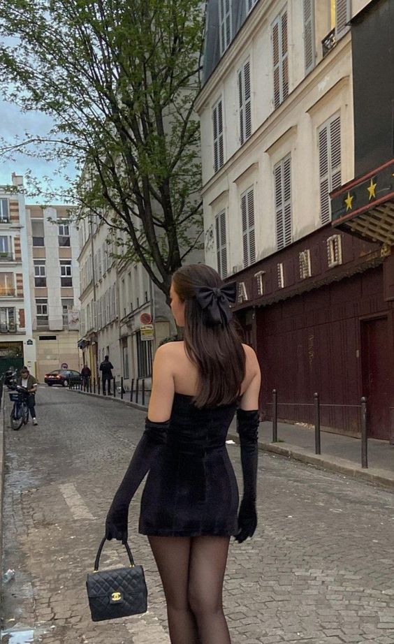 Simple Sheath Strapless 18th Birthday Dresses Black Velvet Birthday Outfits P1037 - Image 4