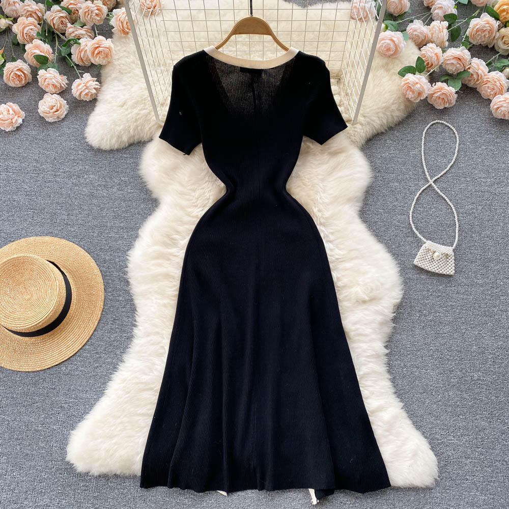 simple short sleeves summer women's dress P115 - Image 3